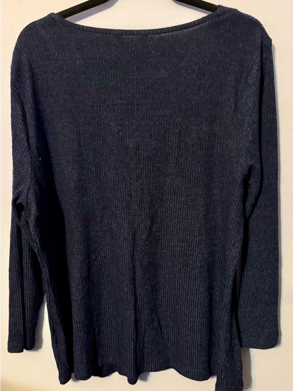 BloomChic Navy V-Neck Button-Accent Women's Sweater - Picture 2 of 5